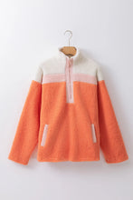 Load image into Gallery viewer, Contrast Half Zip Long Sleeve Sweatshirt