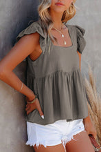 Load image into Gallery viewer, Full Size Ruffled Square Neck Cap Sleeve Blouse