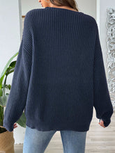 Load image into Gallery viewer, Contrast Dropped Shoulder Long Sleeve Sweater