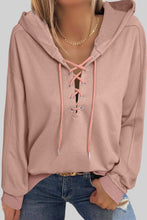 Load image into Gallery viewer, Lace Up Long Sleeve Hoodie