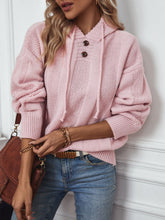 Load image into Gallery viewer, Drawstring Long Sleeve Hooded Sweater