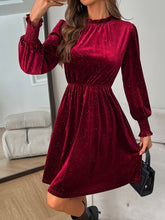Load image into Gallery viewer, Glitter Mock Neck Long Sleeve Mini Dress