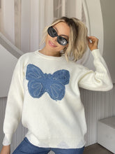 Load image into Gallery viewer, Butterfly Round Neck Long Sleeve Sweater