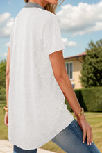Load image into Gallery viewer, Full Size Half Button Short Sleeve T-Shirt