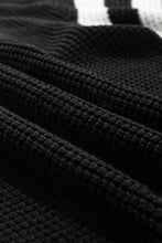 Load image into Gallery viewer, Striped & Checkered Turtleneck Dropped Shoulder Sweater