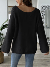 Load image into Gallery viewer, Bow Boat Neck Long Sleeve Sweater