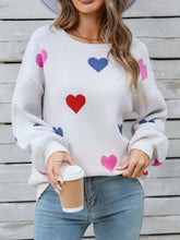 Load image into Gallery viewer, Angel Wings Heart Round Neck Long Sleeve Sweater