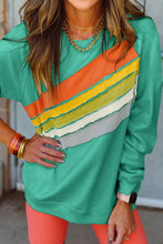 Load image into Gallery viewer, Contrast Round Neck Long Sleeve Sweatshirt