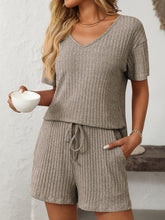 Load image into Gallery viewer, Mandy V-Neck Short Sleeve Top and Shorts Set