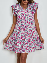 Load image into Gallery viewer, Tied Floral Cap Sleeve Mini Dress