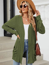 Load image into Gallery viewer, Pocketed Open Front Long Sleeve Cardigan