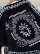 Load image into Gallery viewer, Fringe Geometric Long Sleeve Poncho