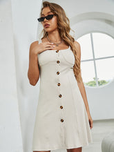 Load image into Gallery viewer, Button Up Square Neck Wide Strap Dress