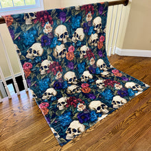 Load image into Gallery viewer, Blanket Halloween #9 - Floral Skull - PREORDER ends 7/25
