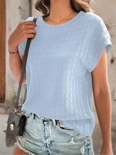 Load image into Gallery viewer, Textured Round Neck Short Sleeve Top