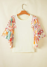 Load image into Gallery viewer, Printed Round Neck Flutter Sleeve Blouse