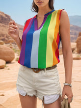 Load image into Gallery viewer, Color Block Notched Sleeveless Top