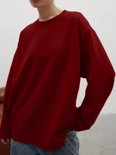 Load image into Gallery viewer, Round Neck Dropped Shoulder Long Sleeve T-Shirt
