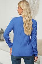 Load image into Gallery viewer, Textured Round Neck Long Sleeve Blouse