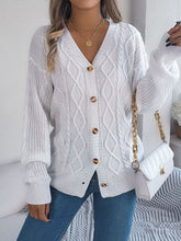 Load image into Gallery viewer, Cable-Knit Long Sleeve Cardigan