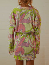 Load image into Gallery viewer, Tied Button Up Long Sleeve Dress