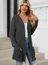 Load image into Gallery viewer, Pocketed Open Front Long Sleeve Cardigan