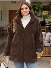 Load image into Gallery viewer, Plus Size Zip Up Long Sleeve Hooded Outerwear