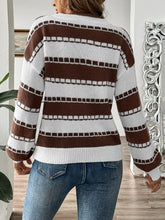 Load image into Gallery viewer, Striped Round Neck Long Sleeve Sweater