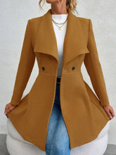 Load image into Gallery viewer, Collared Neck Button Up Long Sleeve Coat