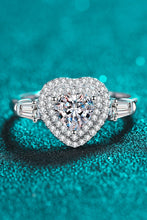 Load image into Gallery viewer, 1 Carat Moissanite 925 Sterling Silver Heart Ring