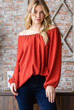 Load image into Gallery viewer, Heimish Full Size Swiss Dot Off Shoulder Top