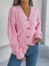 Load image into Gallery viewer, Cable-Knit Long Sleeve Cardigan