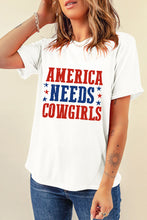 Load image into Gallery viewer, Letter Graphic Round Neck Short Sleeve T-Shirt