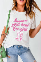 Load image into Gallery viewer, Letter Graphic Round Neck Short Sleeve T-Shirt