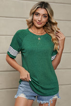 Load image into Gallery viewer, Striped Round Neck Short Sleeve T-Shirt