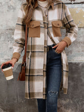 Load image into Gallery viewer, Plaid Button Up Long Sleeve Coat