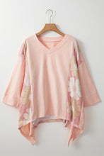 Load image into Gallery viewer, Slit Floral V-Neck Three-Quarter Sleeve Blouse