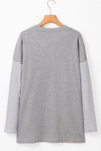 Load image into Gallery viewer, Open Front Long Sleeve Striped Cardigan with Pockets