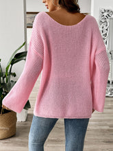 Load image into Gallery viewer, Bow Boat Neck Long Sleeve Sweater