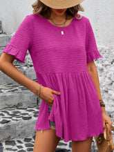 Load image into Gallery viewer, Round Neck Short Sleeve Blouse