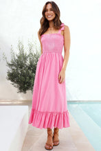 Load image into Gallery viewer, Ruffled Smocked Ruffle Hem Sleeveless Dress