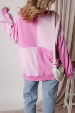Load image into Gallery viewer, Color Block Half Button Long Sleeve Sweatshirt