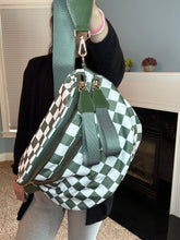 Load image into Gallery viewer, Roni - Checkered - Nylon Crossbody - Dark Green -