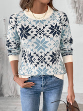 Load image into Gallery viewer, Perfee Graphic Round Neck Long Sleeve Sweater