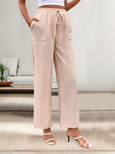 Load image into Gallery viewer, Tied Wide Leg Pants with Pockets