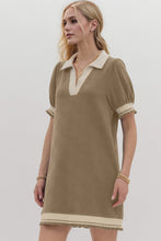 Load image into Gallery viewer, Oh Frill Contrast Trim Johnny Collar Short Sleeve Mini Dress