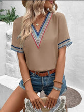 Load image into Gallery viewer, Full Size V-Neck Short Sleeve Blouse