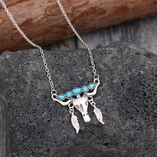 Load image into Gallery viewer, Artificial Turquoise Cow Shape Necklace