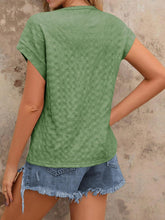 Load image into Gallery viewer, Textured Round Neck Short Sleeve Top