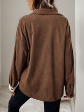 Load image into Gallery viewer, Perfee Pocketed Contrast Collared Neck Long Sleeve Shirt